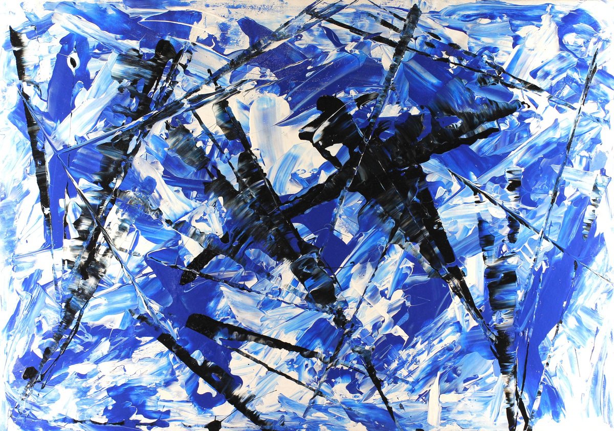 Abstract Acrylic Painting By Alessandro Butera, 41 X 28, Abstraction 115, Original Artwork