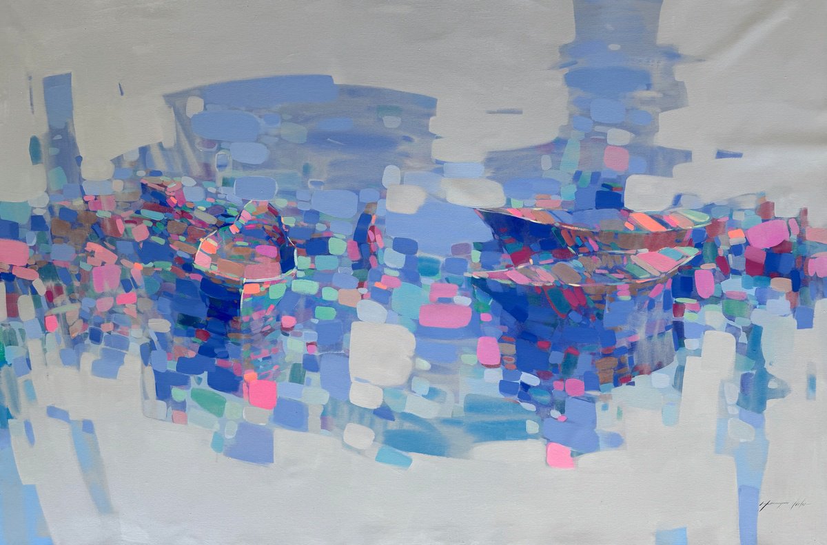 Canoes By Vahe Yeremyan, 66 X 44, Artwork For Sale On Artfinder
