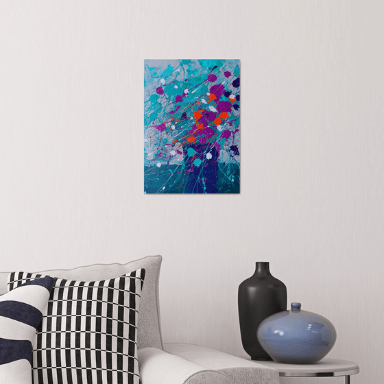 Winter bouquet of Flowers Abstract painting