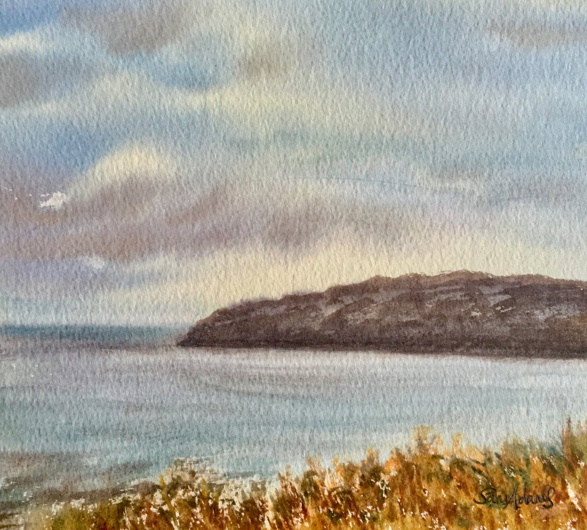 Peveril point to Durlston head, South Dorset by Samantha Adams professional watercolorist