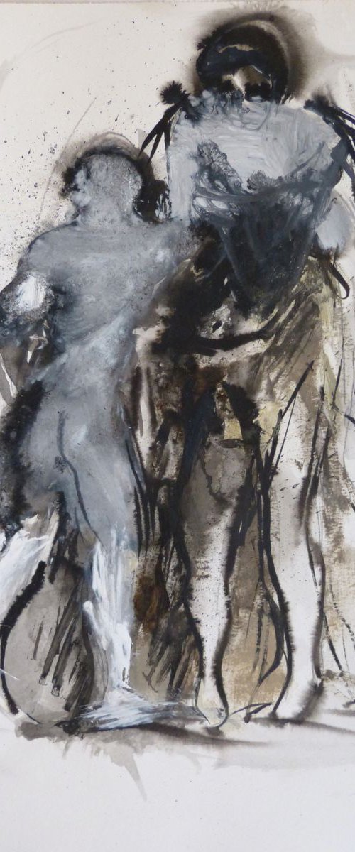 Digestion, oil and acrylic on paper 41x29 cm by Frederic Belaubre