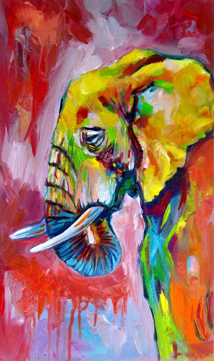 Colorful elephant (50 x 30 cm) by Kovcs Anna Brigitta