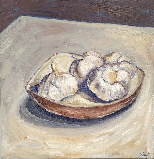Still life with Garlics by Anahita Amouzegar