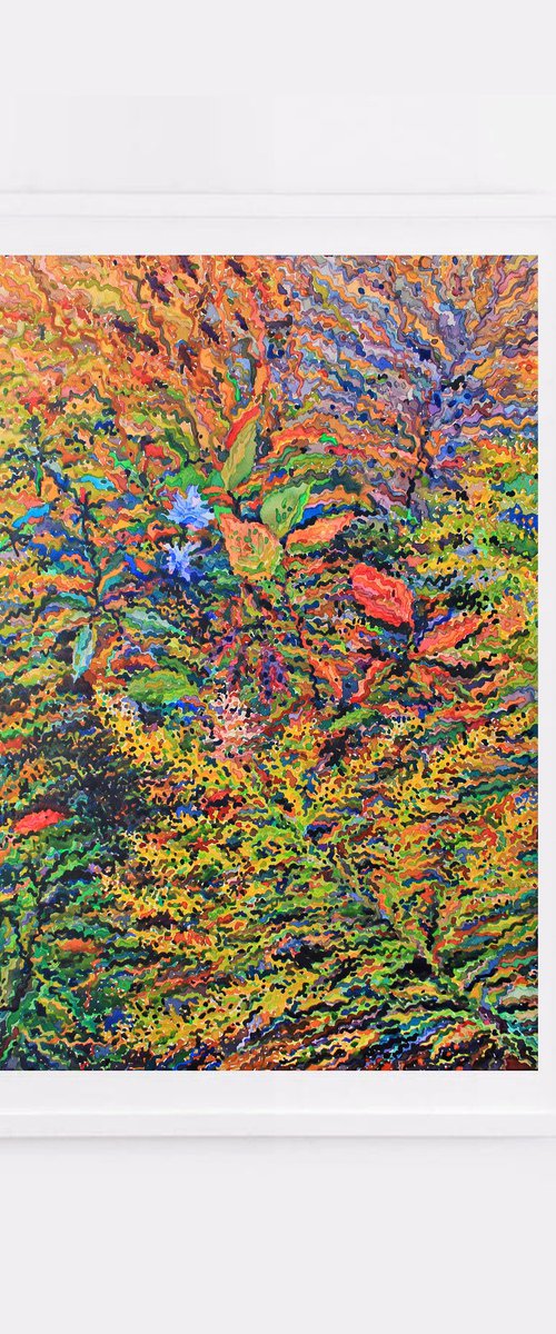Echium flowers surrounded by autumn herbs by Tanbelia