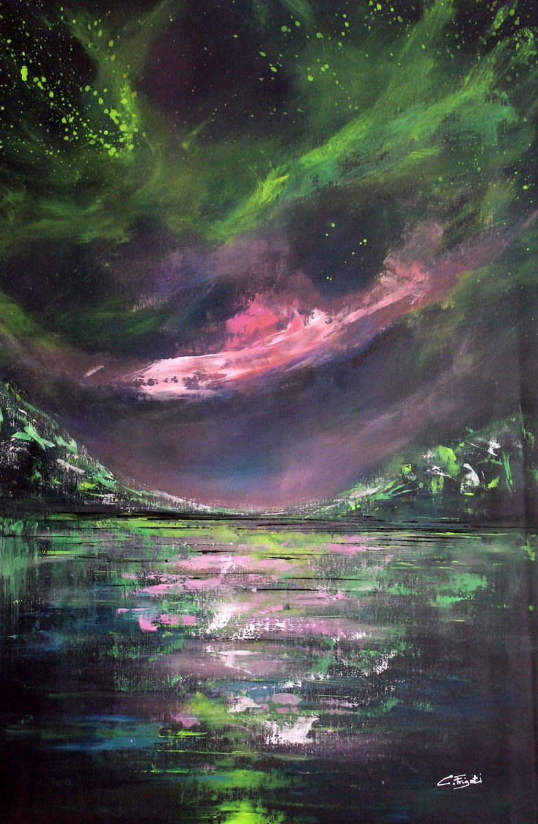 Abstract Landscape Acrylic Painting By Cecilia Frigati, 30 X 43, Immenso #1, Original Artwork