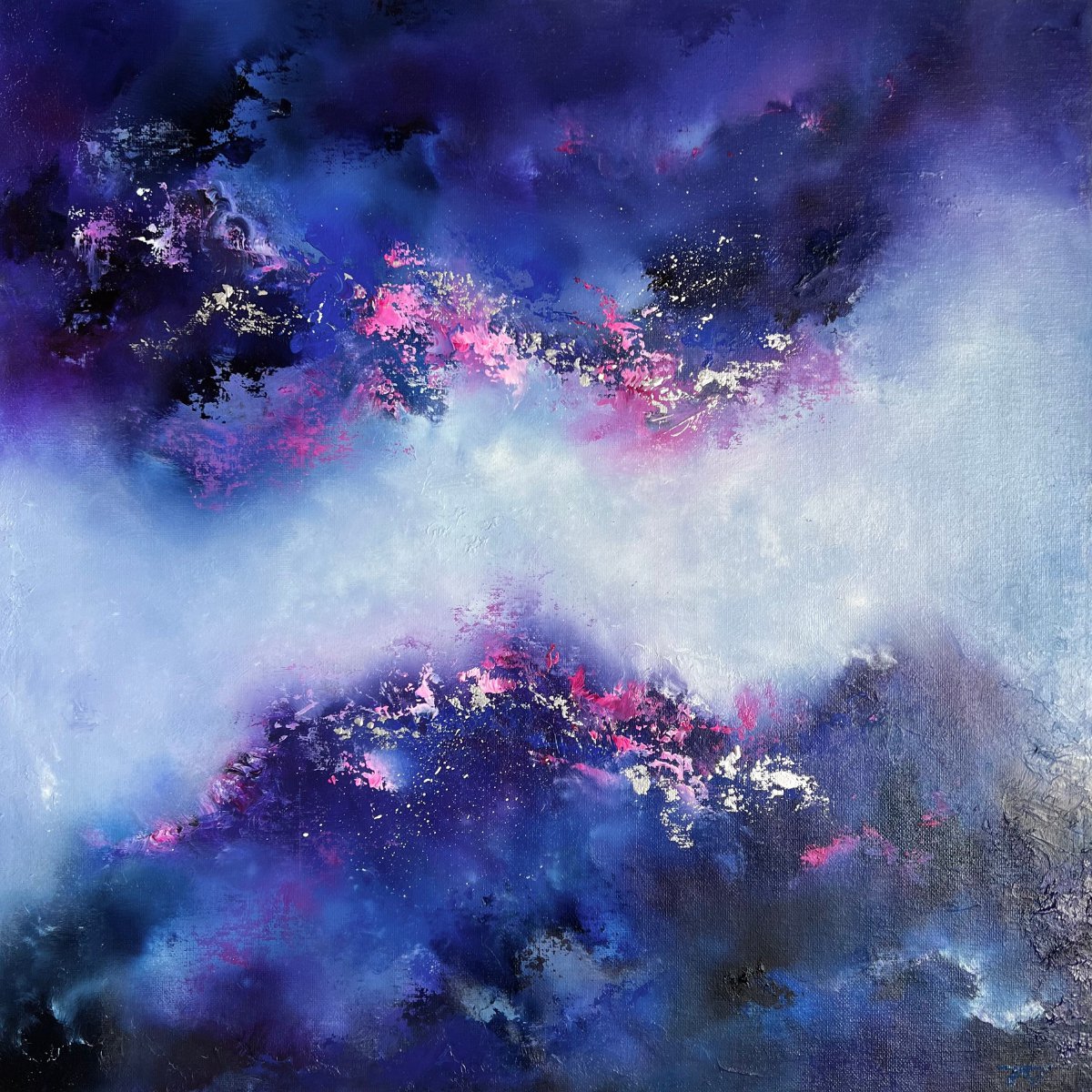 Abstract Oil Painting By Jaimie Volkaerts, 27 X 27, A Brand New Day, Original Artwork