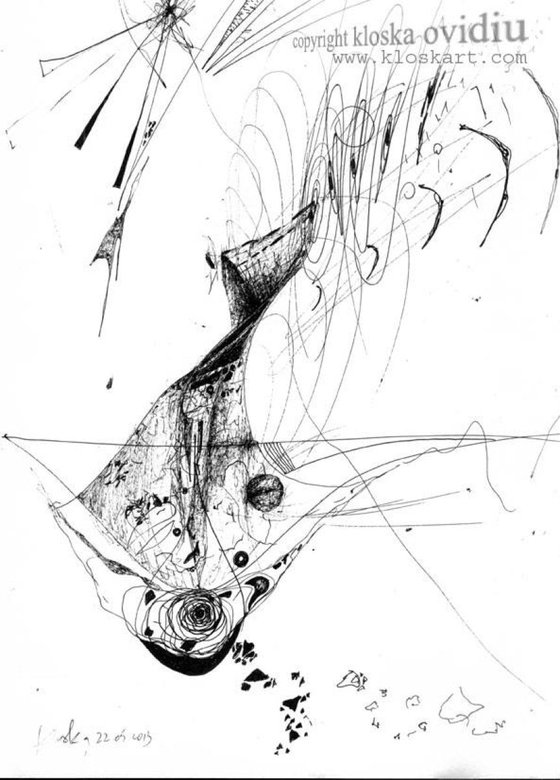 LINES ENERGY VIBRATION COSMIC ETERNITY NEVERENDING TIME GOD IS LIGHT INKDRAWING BY KLOSKA