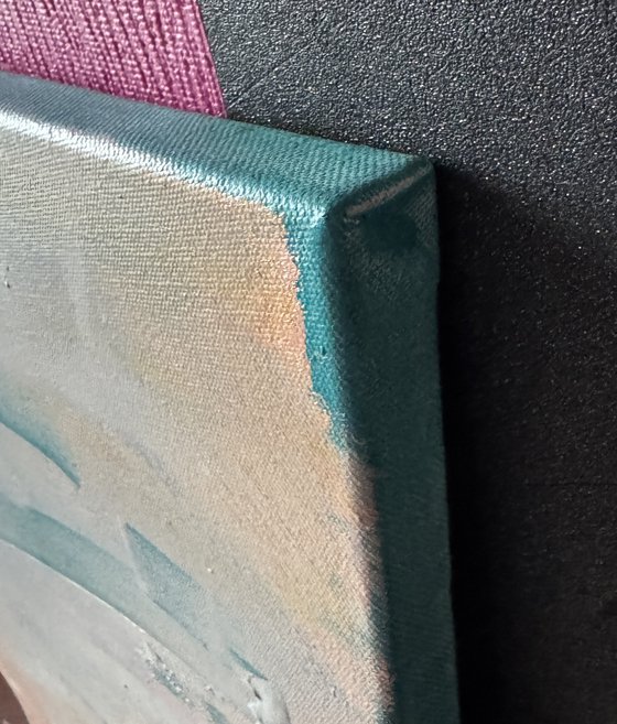 Sky is pink outside the window