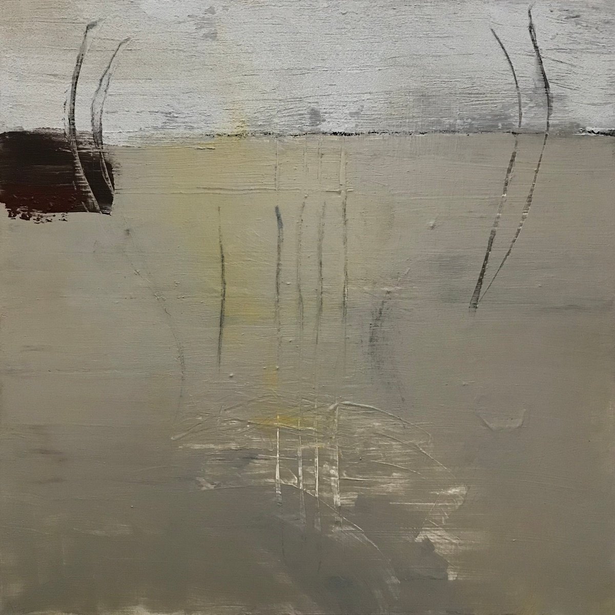 Organic Abstract Acrylic Painting By Kris Haas, 24 X 24", Let It Begin Again Minimalist Painting, Original Artwork