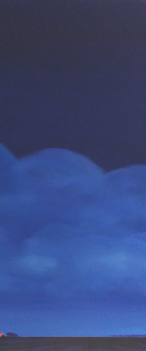 Red roofs, blue evening (April) by Nelly van Nieuwenhuijzen