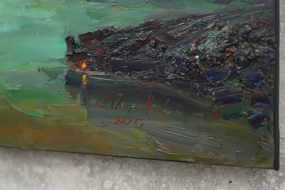 Night space over the bay