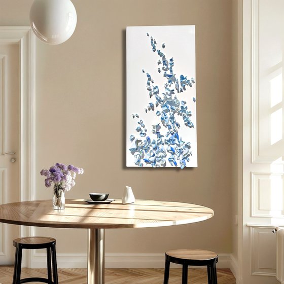 Whimsical Impermanence, blue #7 (24"x48")
