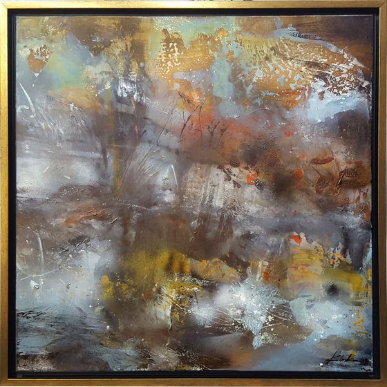 Large Framed Diaphane Painting Mindscape Lightscape Sonata For A Deep Silence By O KLOSKA