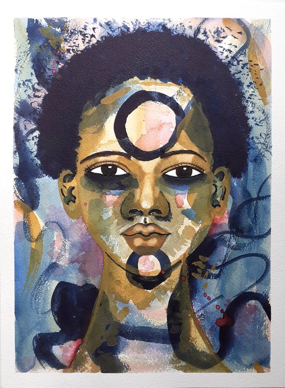 'Spirit Walker' Original Watercolour Painting approx. 9" x 12"