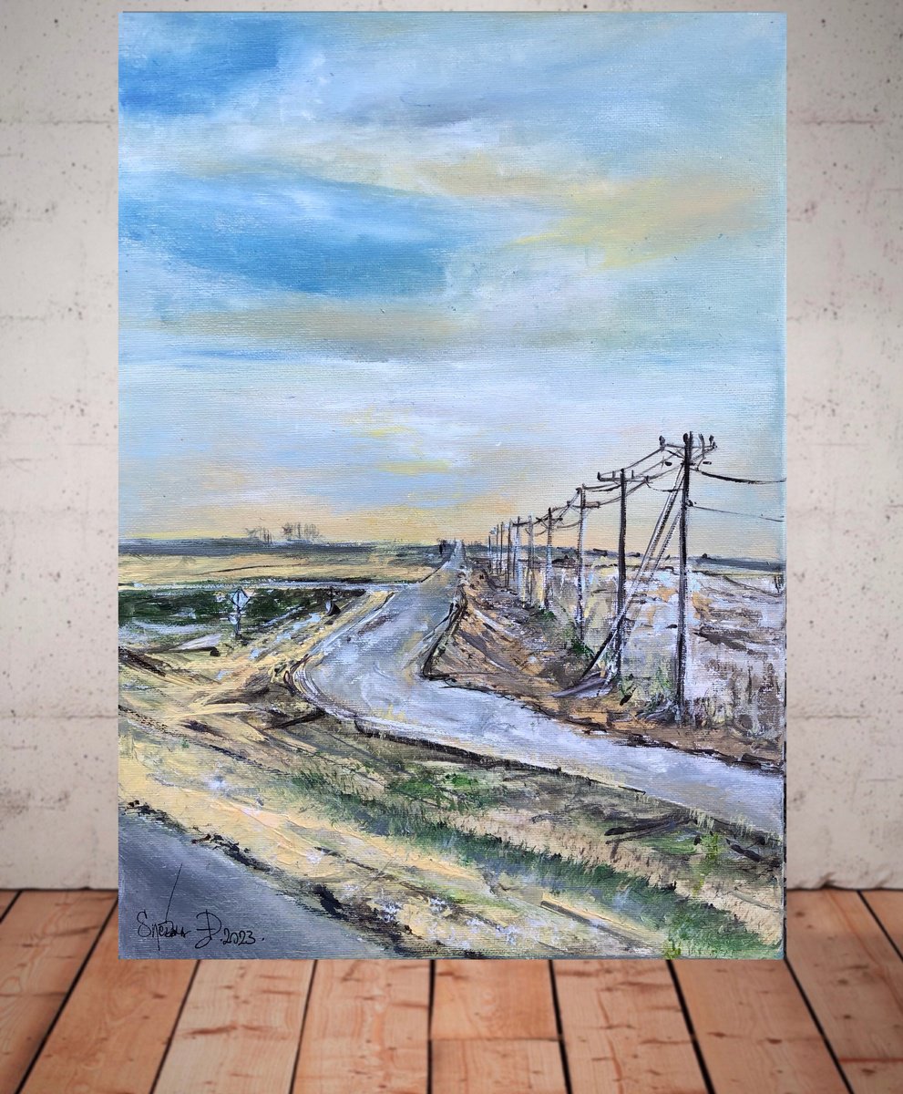 Impressionistic Landscape Oil Painting By Snezana Djordjevic, 12 X 16", Texas, Original Artwork