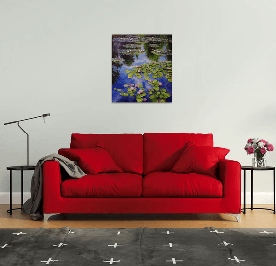 "Pond with water lilies"