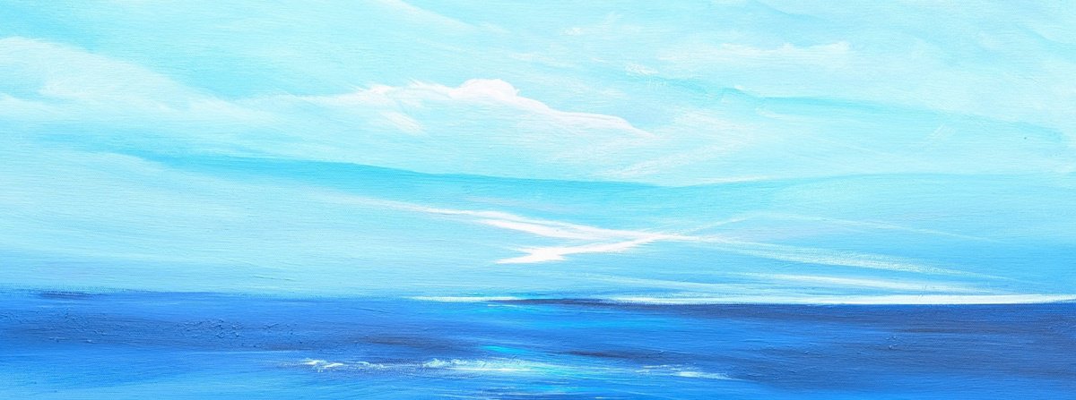 Blue Expanse By Mel Graham, 30 X 12, Artwork For Sale On Artfinder