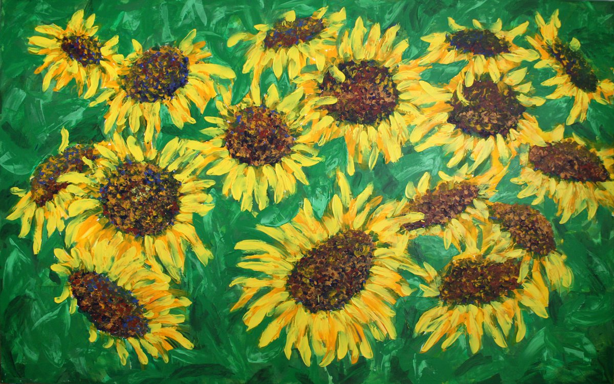 Sunflowers By Salana Art / Svetlana Samovarova, 63 X 39, Artwork For Sale On Artfinder