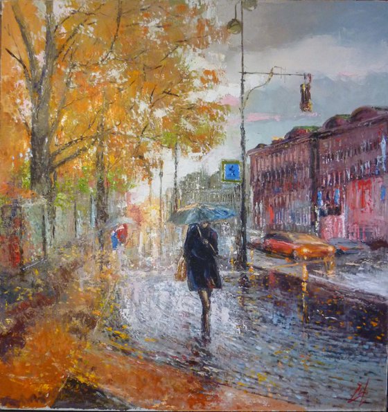 Autumn Rain in the City