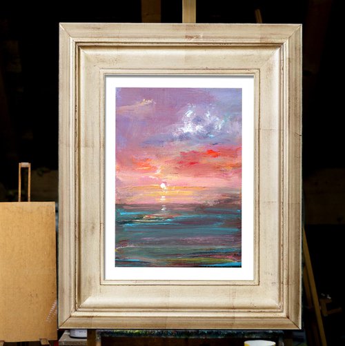 DISCOUNT SPECIAL PRICE " GOLDEN TWILIGHT 02 " ORIGINAL PAINTING, SUNSET,SEASCAPE by mir-jan