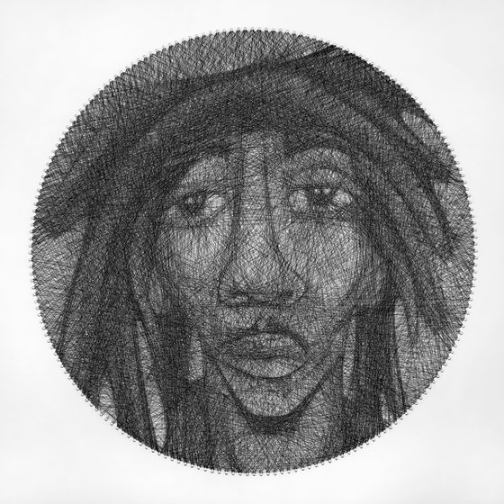Bob Marley string art portrait