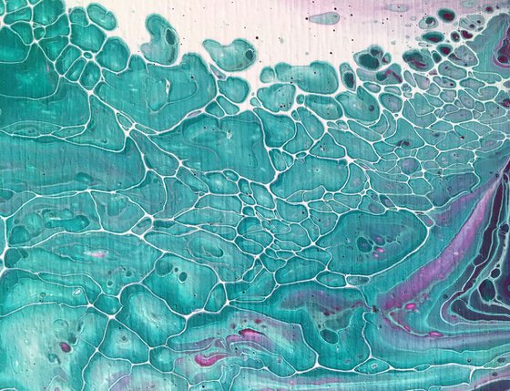 "A Bit Of The Bubbly" - FREE USA SHIPPING - Original Abstract PMS Fluid Acrylic Painting - 14.25 x 16 inches