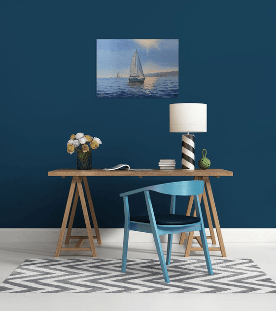Seascape with Sailboats 55