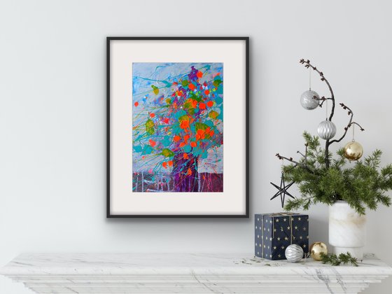 Christmas bouquet Abstract painting