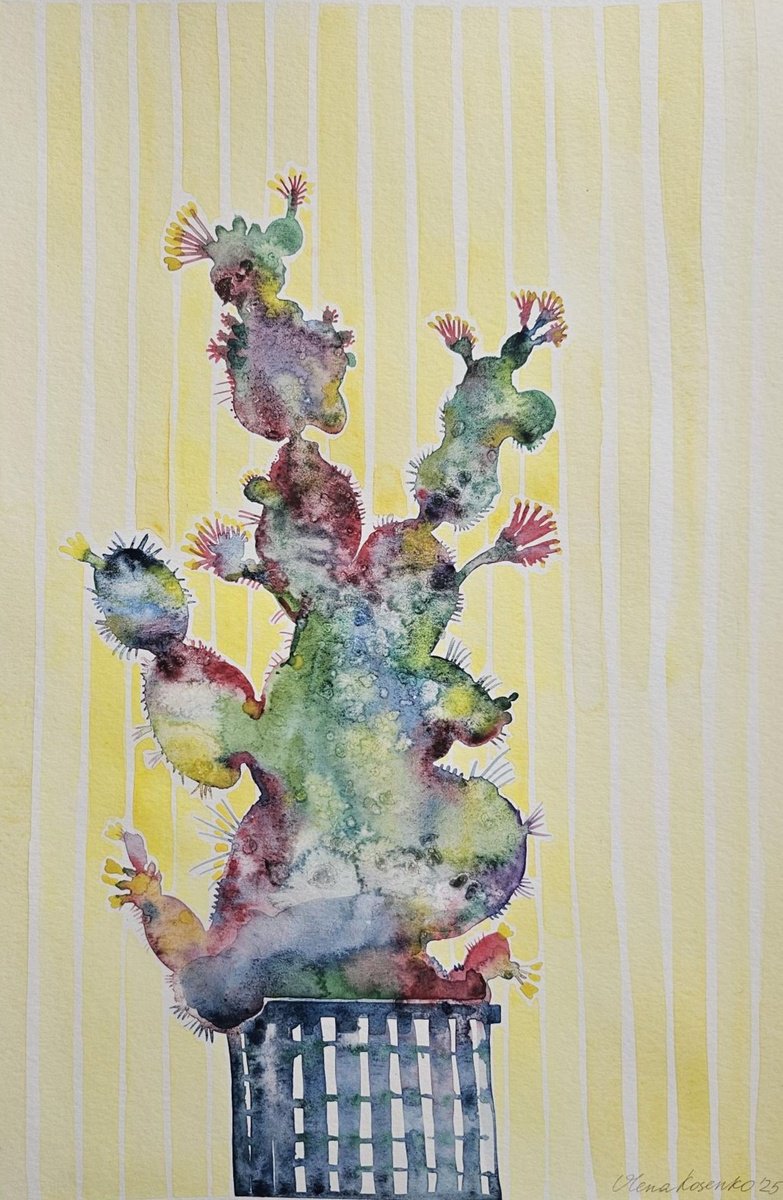Expressive Botanical Watercolour By Olena Kosenko, 12 X 17", Sunlit Serendipity, Original Artwork