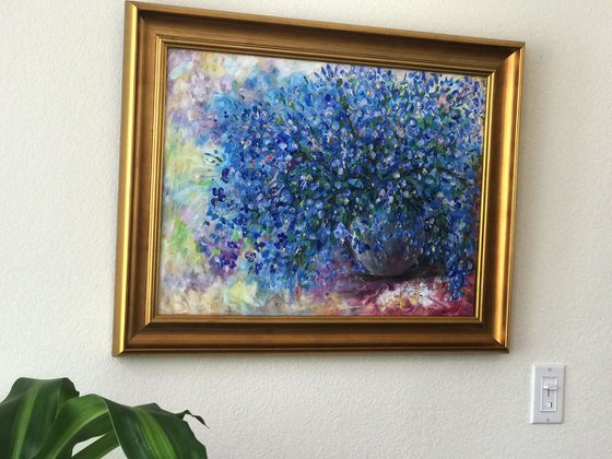 The Sublime Beauty of Forget-me-nots - An Oil Painting Masterpiece