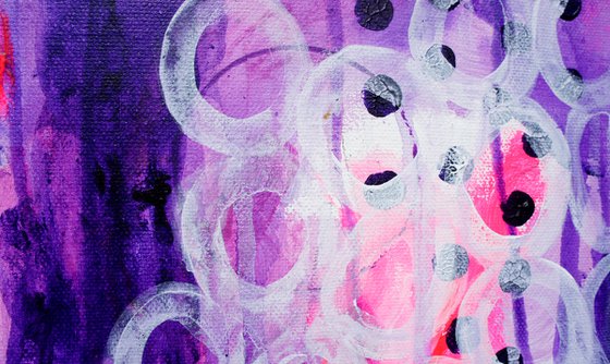 Neon Pink and Purple Abstract Painting