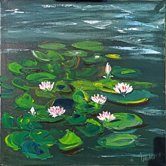 Waterlilies. Pleinair painting