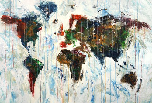 Abstract World Map D 2 by Peter Nottrott