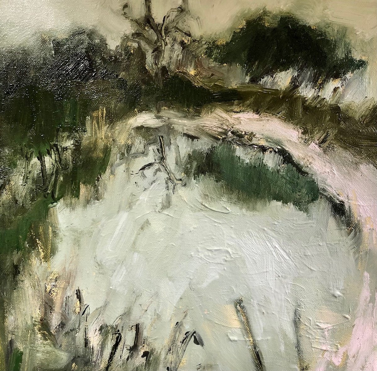 Expressive Landscape Oil Painting By Joanna Farrow, 13 X 13, Ellison