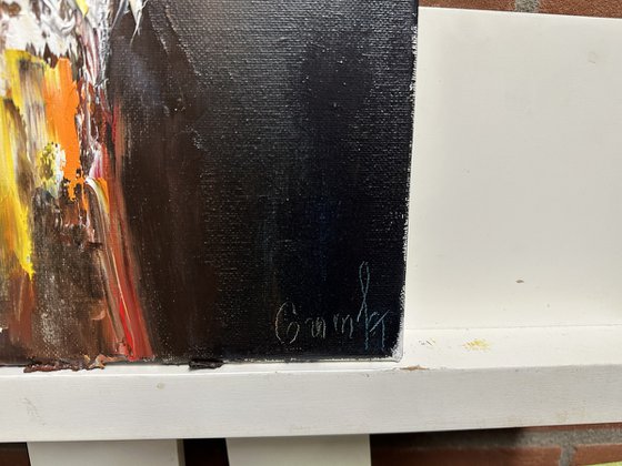 The candle is burning