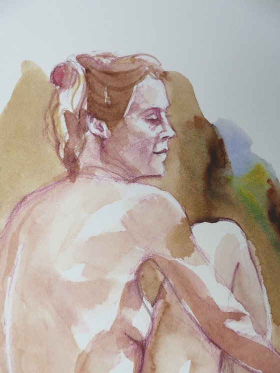 Seated female nude