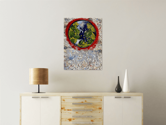 Enso with lotus leaves & duckweed