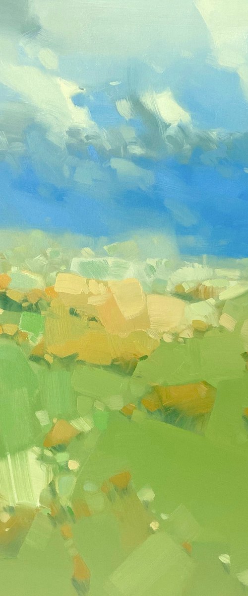 Summer Valley, Original oil painting, Handmade artwork, One of a kind by Vahe Yeremyan