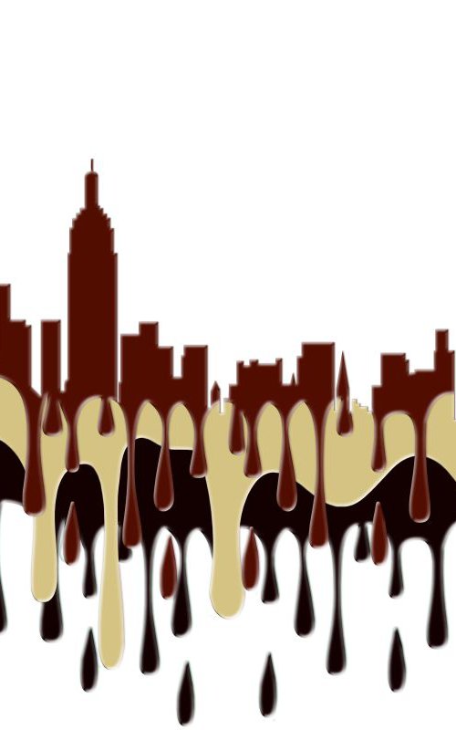 New York City, New York Skyline - Coffee Cream by Marlene Watson