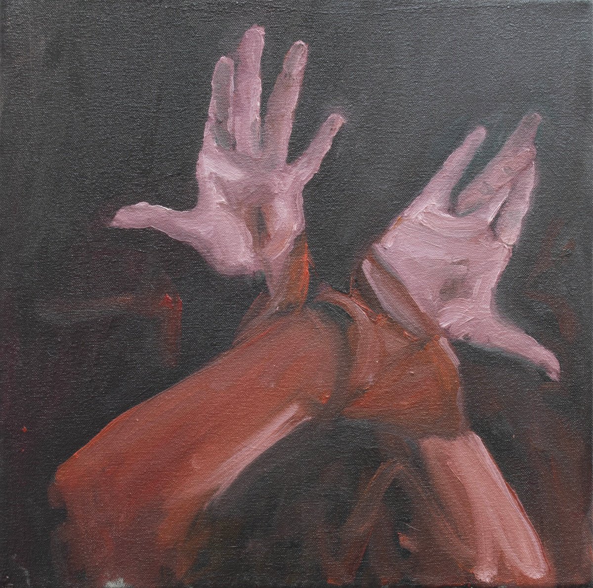 Impressionistic Portrait Oil Painting By Zil Hoque, 12 X 12", Sonidos Negros Iii (Study), Original Artwork