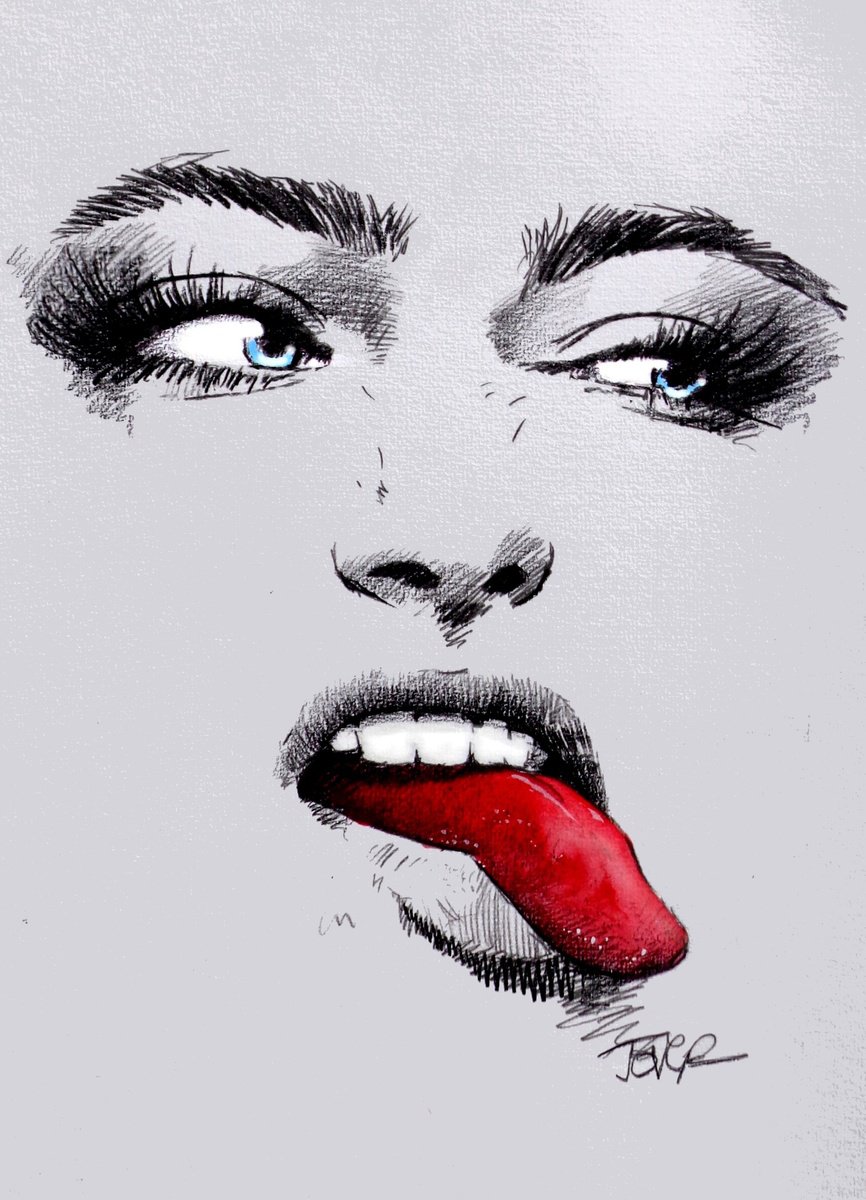 Impressionistic Ink Drawing , Tongue And Cheek By Loui Jover, 13 X 19, Artwork For Sale On Artfinder