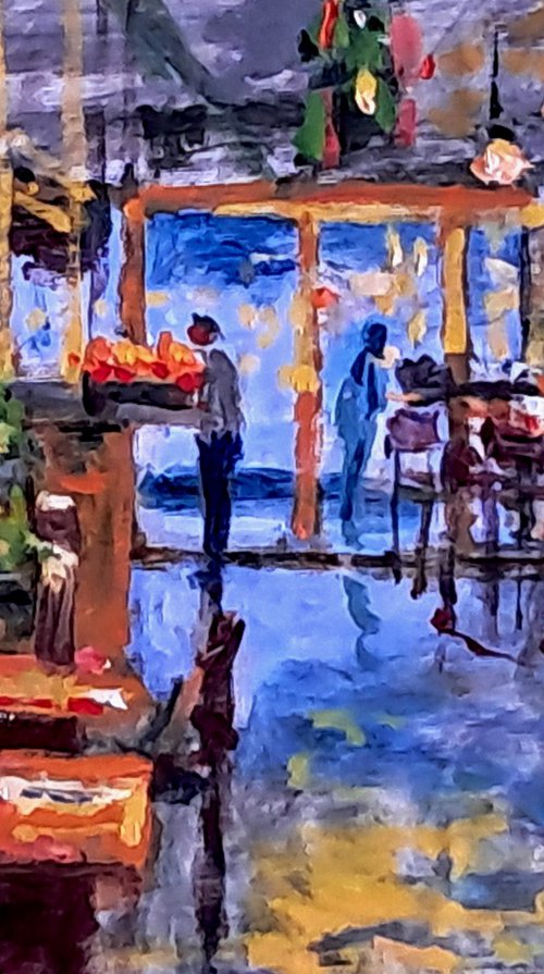 Cafe in the evening by Dimitris Voyiazoglou