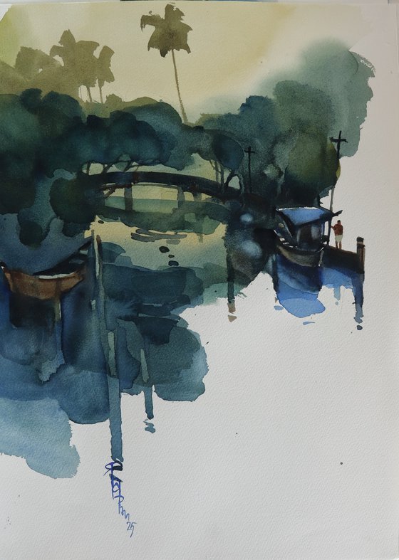 A drop of backwater dusk