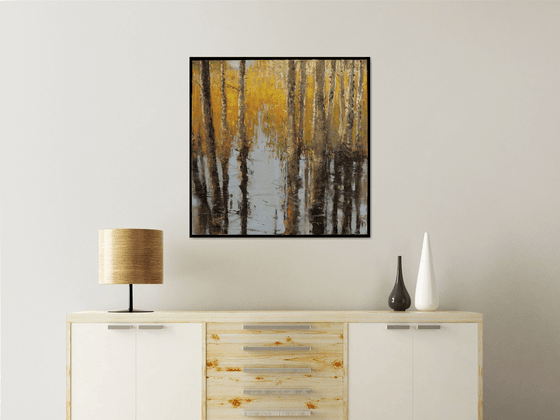 Everglades Cypress Trees 30x30 inch 76x76 cm by Bo Kravchenko