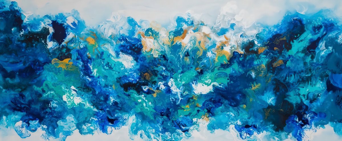 Abstract Acrylic Painting By Art By Catalin, 71 X 30, Elegance 41, Original Artwork