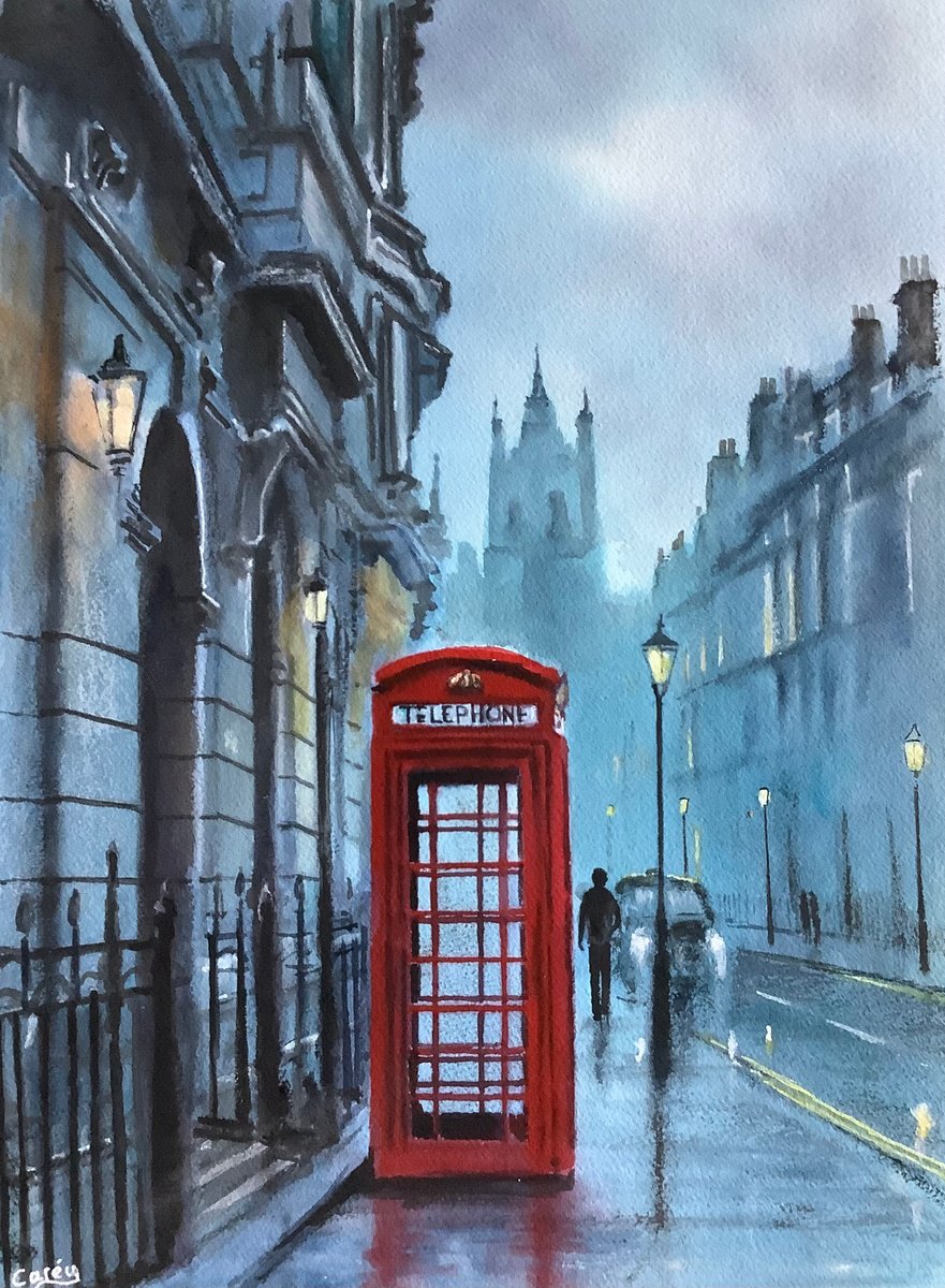 Impressionistic Cityscapes Watercolour By Darren Carey, 11 X 15, City Scene, Original Artwork