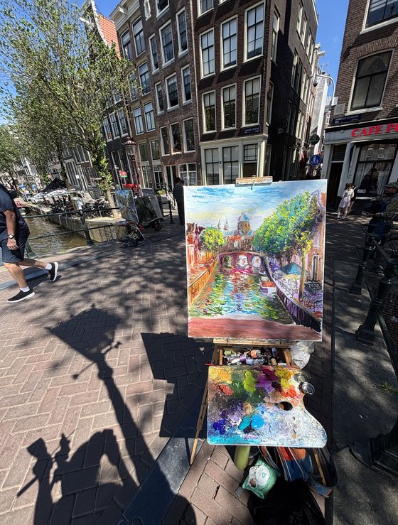 Amsterdam Canal View Saint Nicholas Basilica
