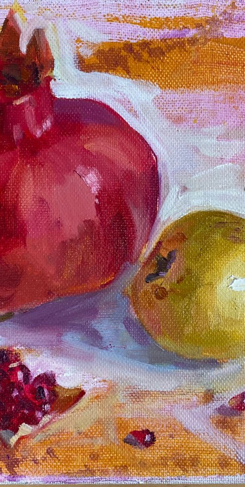 Pomegranate and pear by Nataliia Nosyk
