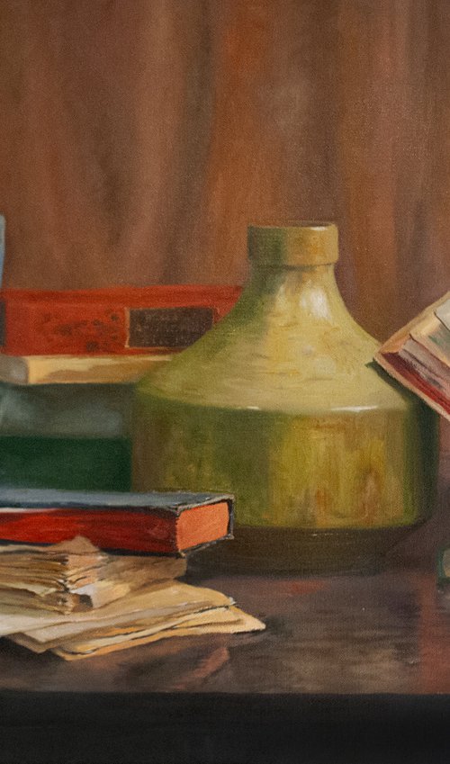 Still Life With Books by Nikola Ivanovic