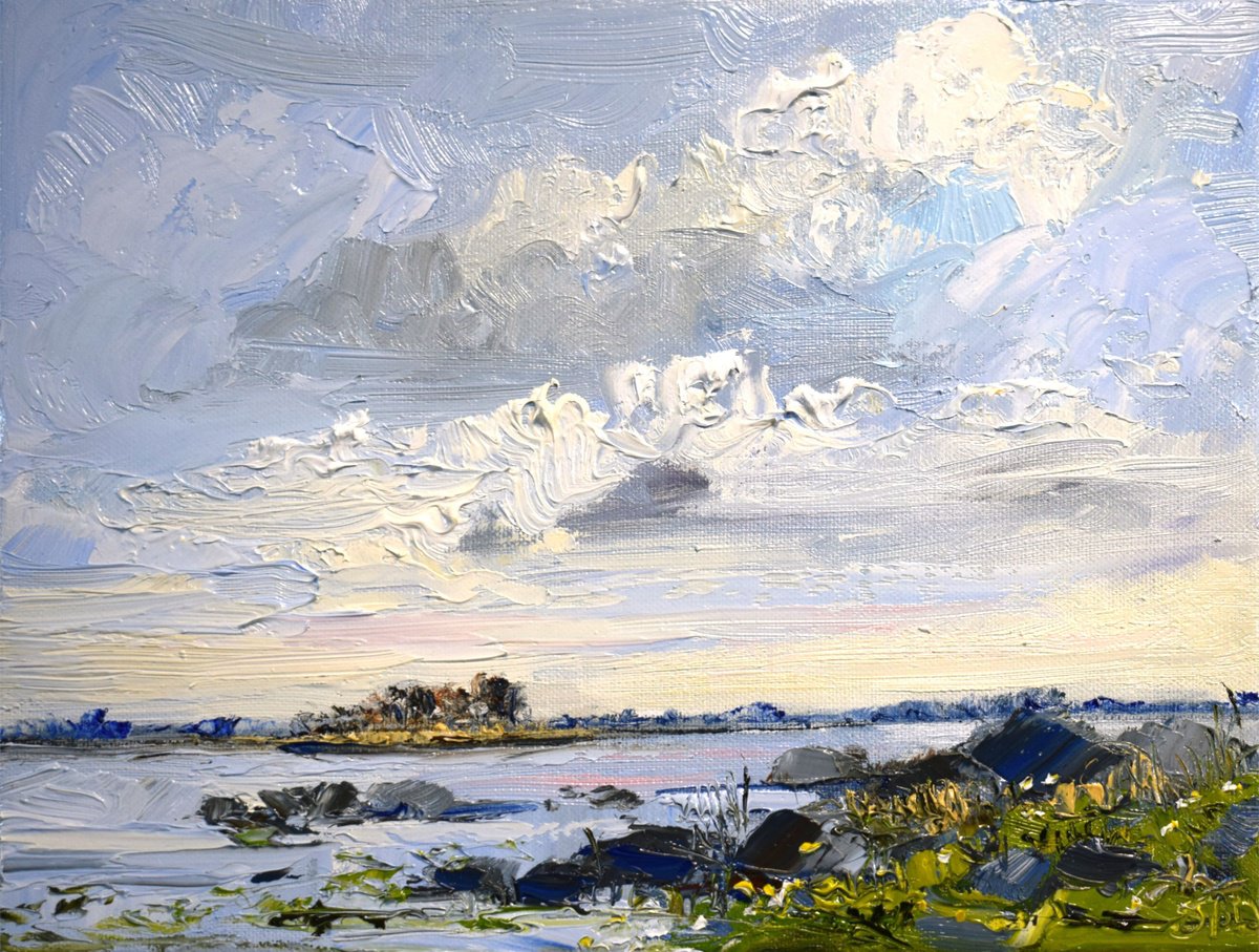 Impressionistic Landscape Oil Painting By Sonja Brussen, 13 X 10", All My Life, Original Artwork